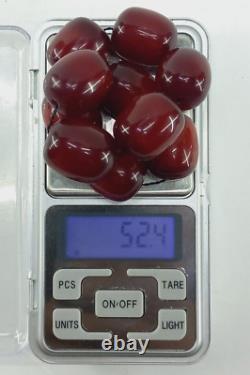 Antique Faturan Bakelite Cherry Amber Beads Marbled 52 Grams