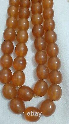 Antique Faturan Bakelite misky veins Prayer beads necklace 112 gram 49 beads