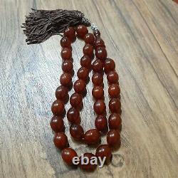 Antique Faturan Bakelite misky veins Prayer beads necklace 64 gram