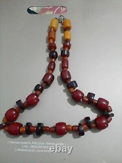 Antique Faturan Bakelite misky veins damari german necklace 170 gram
