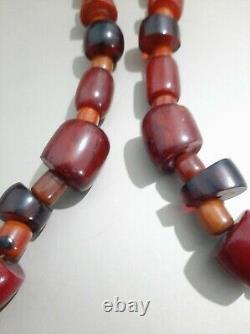 Antique Faturan Bakelite misky veins damari german necklace 170 gram