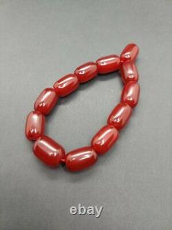 Antique Faturan Cherry Amber Bakelite 12 Beads Marbled 39 Grams