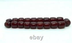 Antique Faturan Cherry Amber Bakelite Beads Damari/Veins 79 Grams