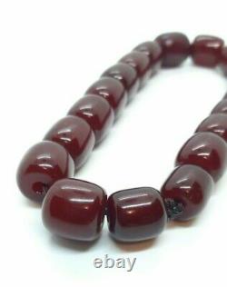 Antique Faturan Cherry Amber Bakelite Beads Damari/Veins 79 Grams