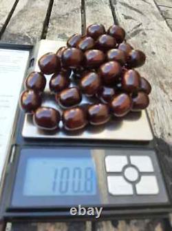 Antique Faturan Cherry Amber Bakelite Islamic Misbaha Tesbih Prayer Beads 100gr