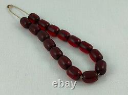 Antique Faturan Cherry Amber Bakelite Islamic Prayer Beads 55 grams
