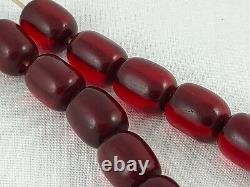 Antique Faturan Cherry Amber Bakelite Islamic Prayer Beads 55 grams