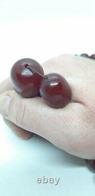 Antique Faturan Cherry Amber Bakelite Necklace 97 Grams