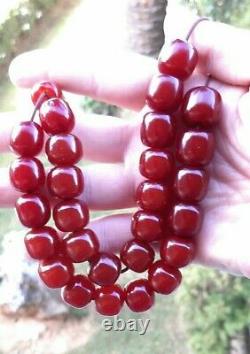 Antique Faturan Cherry Amber Bakelite Rosary/Tesbih Beads 81 Grams