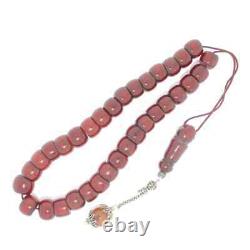 Antique Faturan Cherry Amber Bakelite Tesbih Misbaha Old Prayer Beads Veins 95gr
