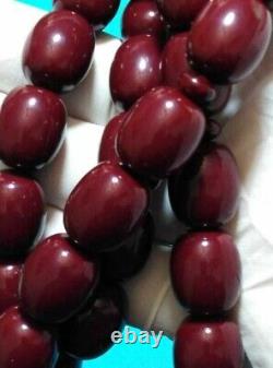 Antique Faturan Envelope Cherry Amber Bakalite -islamic prayer 33 Beads rare