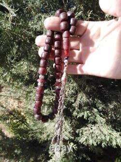 Antique Faturan Garmany Cherry Amber Bakelite Genuine Prayer Beads