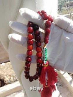 Antique Faturan Genuine Cherry Bakelite Amber Islamic Prayer Beads