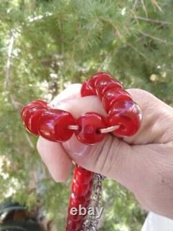 Antique Faturan Germany veined Corba Cherry Bakelite Amber Islamic Genuine Praye