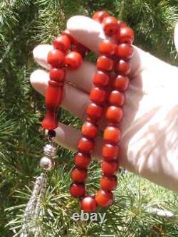 Antique Faturan Ottoman Cherry Amber Bakelite Genuine Islamic Prayer Beads