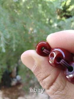 Antique Faturan Ottoman Cherry Bakelite Amber Islamic Genuine Prayer Beads