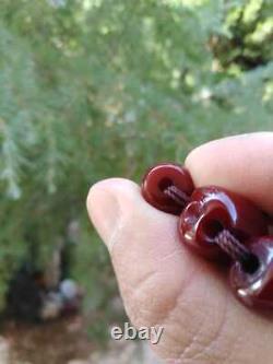 Antique Faturan Ottoman Cherry Bakelite Amber Islamic Genuine Prayer Beads