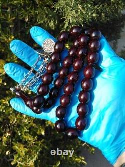 Antique Faturan red Garmany Genuine Natural veined Cherry Bakelite Amber Praye