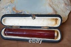 Antique Genuine Red Cherry Amber Cigarette Cigar Pipe Holder Bernstein &Case Box