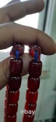 Antique Genuine faturan cherry amber prayer bead tasbih 62g