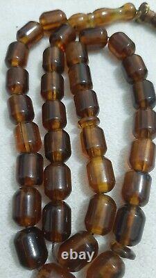Antique German Faturan Bakelite misky veins damari Prayer beads necklace