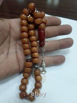 Antique German Faturan Bakelite misky veins damari Prayer beads necklace 60 gra