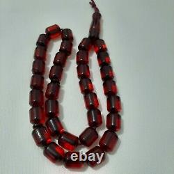 Antique German cherry amber bakelite Prayer beads 65 gr