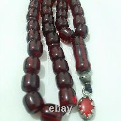 Antique German genuine Faturan cherry amber bakelite Prayer beads 70 gr
