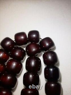 Antique German genuine Faturan cherry amber bakelite Prayer beads 80 gr