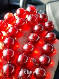 Antique German genuine Faturan cherry amber bakelite Prayer beads 85 gr