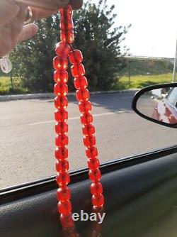 Antique German genuine Faturan cherry amber bakelite Prayer beads 86gr