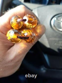 Antique German genuine Faturan cherry amber bakelite Prayer beads 95 gr