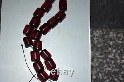 Antique Gros collier Necklace Cherry amber Bakelite 61 Grammes