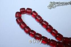 Antique Handmade Rosary German Genuine Cherry Amber Bakelite 61 gr