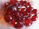 Antique Long Large 27 Inch Cherry Amber Bakelite Bead Necklace Beautiful 56 Gr