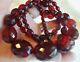 Antique Long Large 38 Inch Cherry Amber Bakelite Bead Necklace Beautiful 85gr