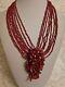 Antique Mediterranean Red Seed Coral Multi-strand- Bead Hand Made Necklace Rare