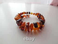 Antique Natural Amber Cherry Butterscotch Egg Yolk Wired Bracelet Any Size 19gr