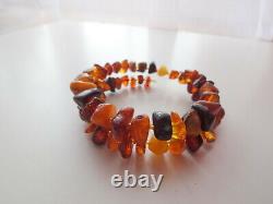 Antique Natural Amber Cherry Butterscotch Egg Yolk Wired Bracelet Any Size 19gr