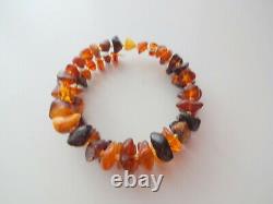 Antique Natural Amber Cherry Butterscotch Egg Yolk Wired Bracelet Any Size 19gr