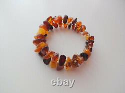 Antique Natural Amber Cherry Butterscotch Egg Yolk Wired Bracelet Any Size 19gr