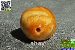 Antique Natural Baltic Amber Bead Single Red White Rare Colors investment Asset
