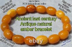 Antique Natural Baltic Amber Yellow White Red Color Bracelet 9 Grams
