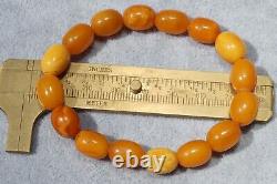 Antique Natural Baltic Amber Yellow White Red Color Bracelet 9 Grams