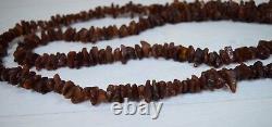 Antique Natural Dark Cherry Natural Baltic Amber Beads Bead Necklace 134 grams