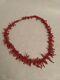 Antique Natural Salmon Red Coral Branch Necklace Rare
