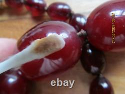 Antique Necklace Cherry Amber Bakelite Gradual Details Of Used