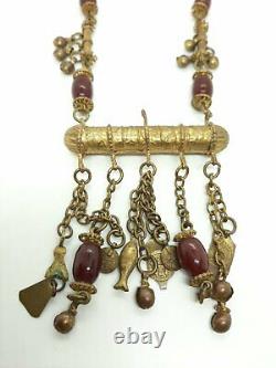Antique Necklace with Cherry Amber Faturan Beads