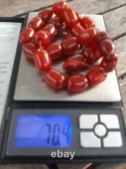 Antique Old Bakelite Faturan Cherry Amber Tesbih Misbaha Prayer Veins Beads 70gr