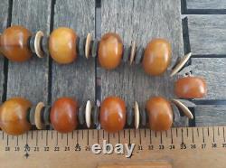 Antique Old Bakelite Yellow Amber Cherry Handmade Necklace Pendant 520.2gr RARE